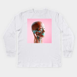 Facial muscles, illustration, (F035/6168) Kids Long Sleeve T-Shirt